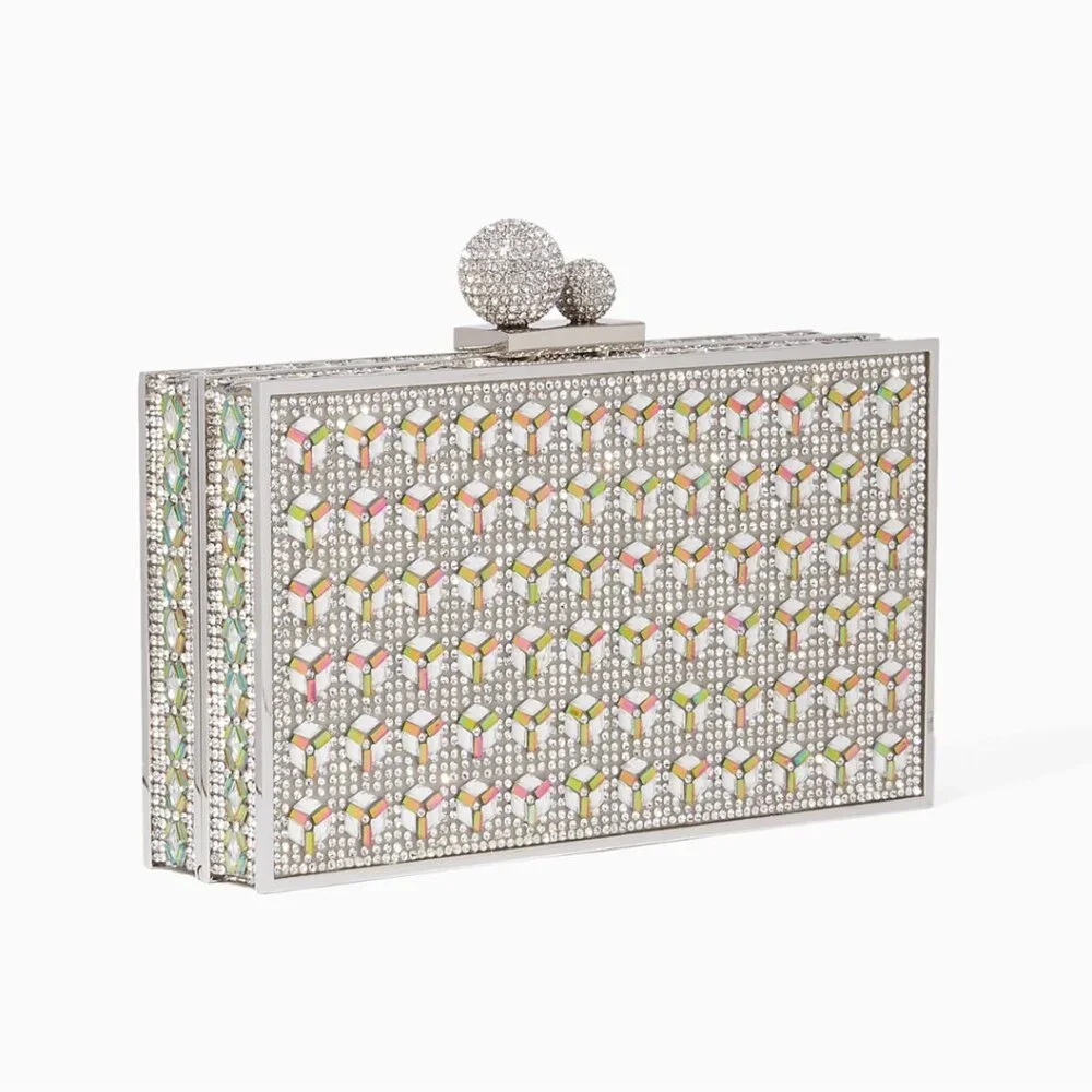 Sophia Webster Clara Clutch Box Bag Crystal Embellished - Picture 2 of 14